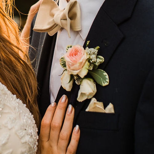Royal Blush and Burgundy Wedding Boutonniere